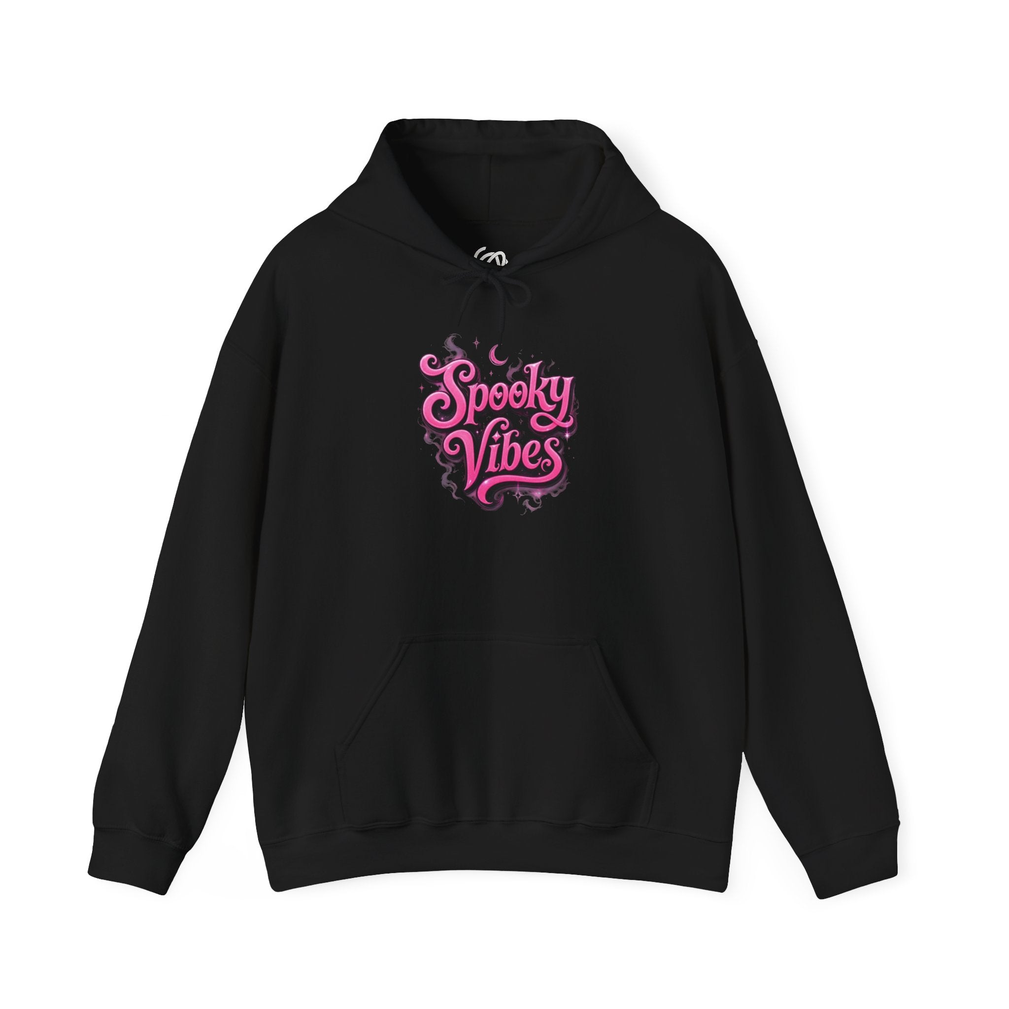 Spooky Vibes Hoodie — Retro Pink Halloween Graphic Sweatshirt