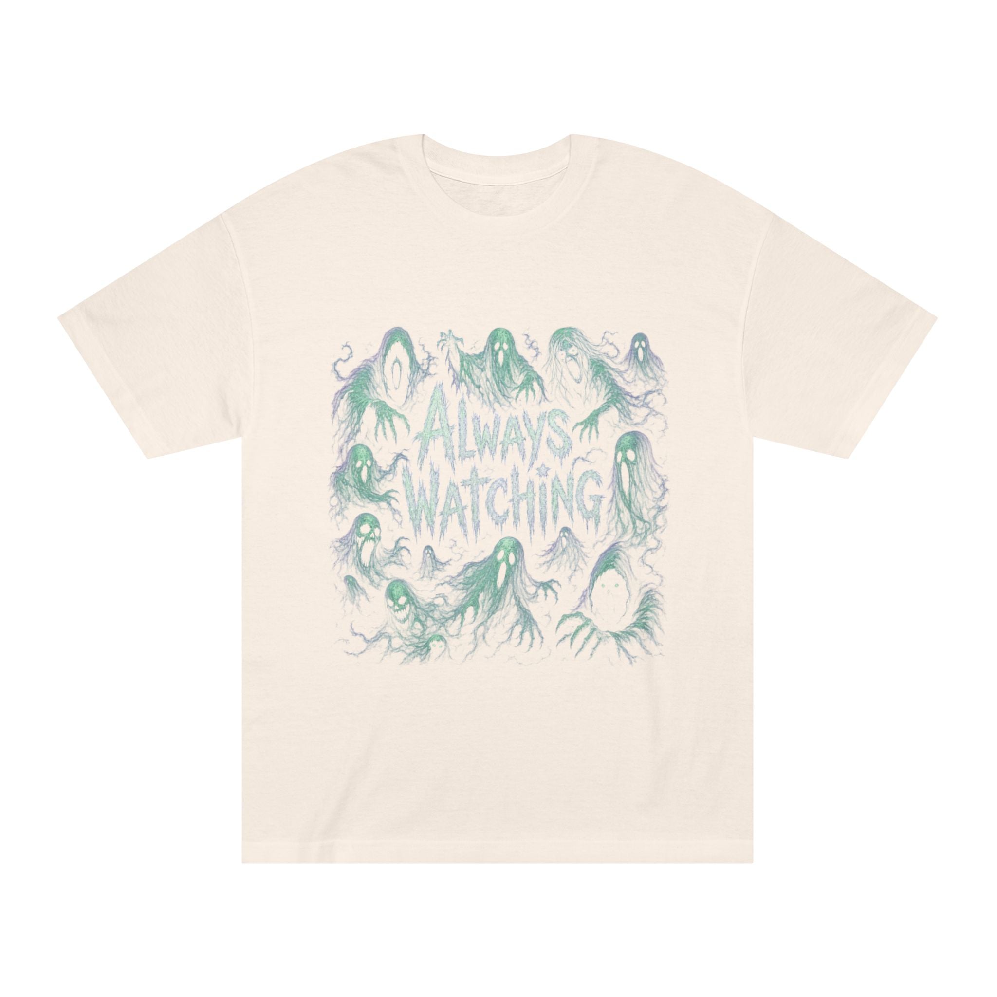 "Always Watching" Ghosts Graphic Tee — Spooky Horror Crewneck
