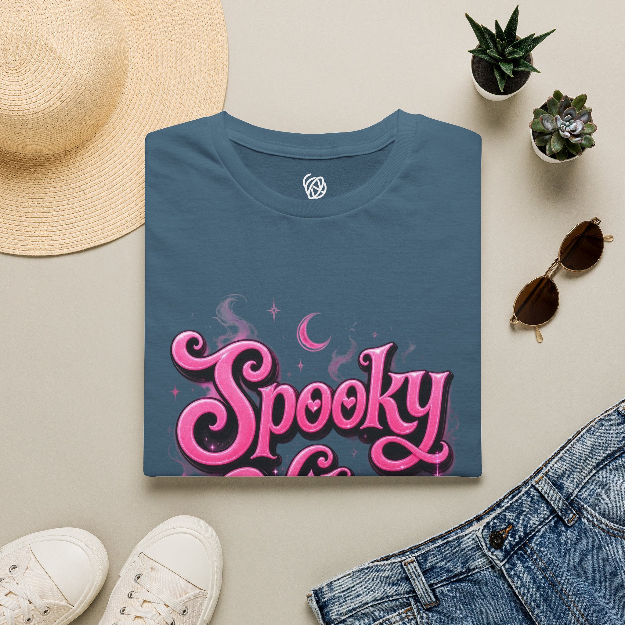 Spooky Vibes T-Shirt — Pink Retro Halloween Graphic Tee