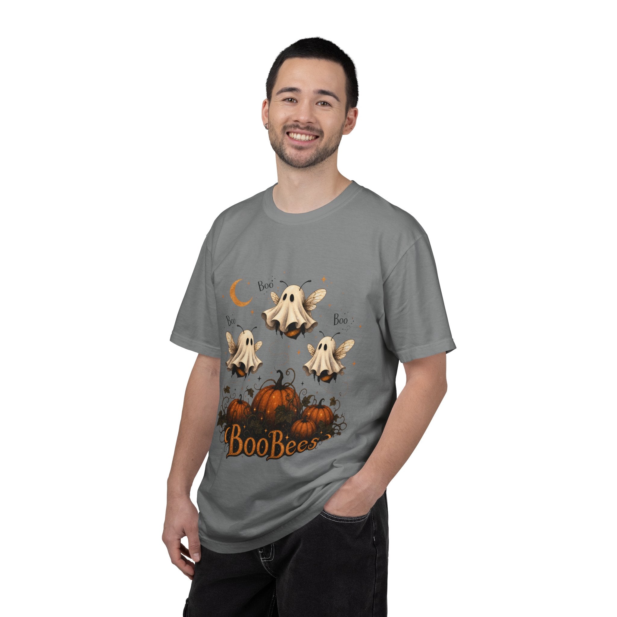 BooBees Halloween T-Shirt — Cute Ghost Bees & Pumpkins Graphic Tee