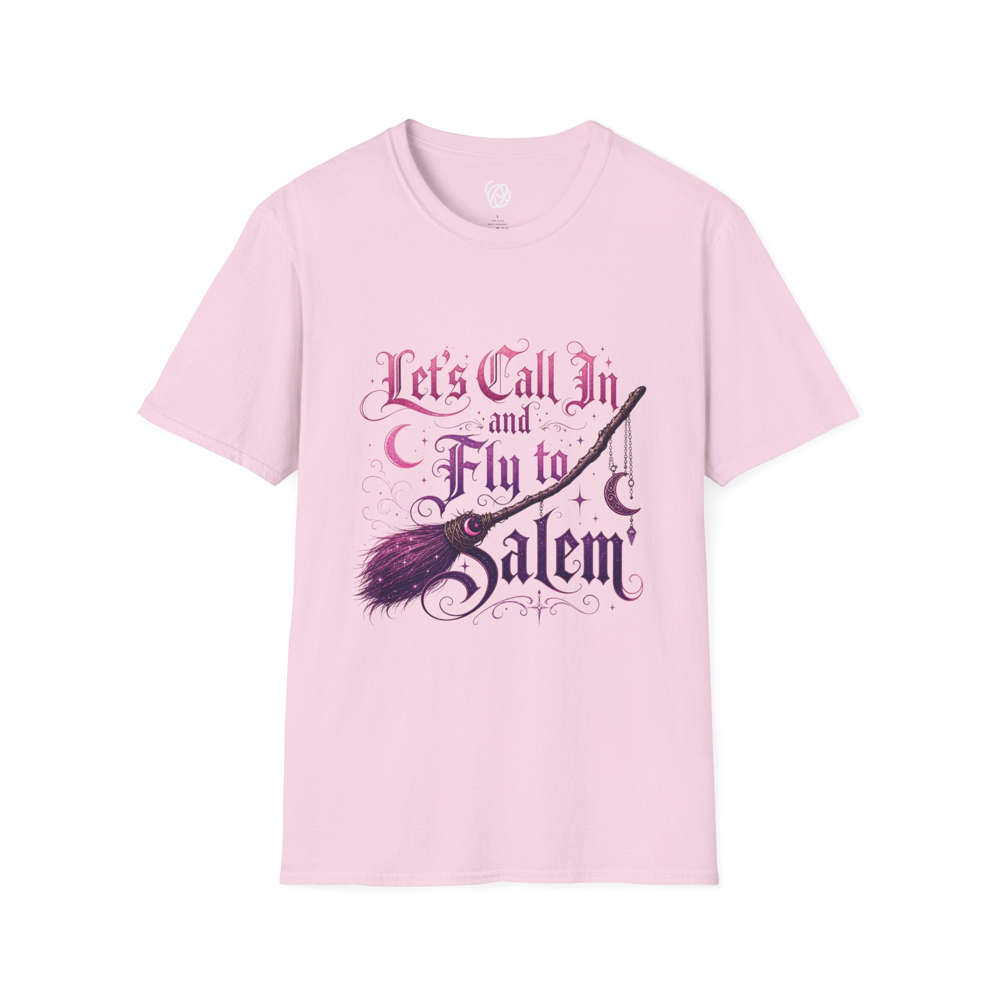 Let's Call In and Fly to Salem T-Shirt — Witchy Broomstick Gothic Tee