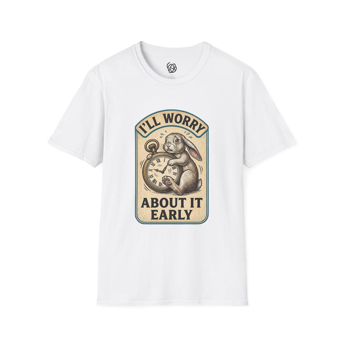 I'll Worry About It Early T-Shirt — Vintage Bunny Holding Clock