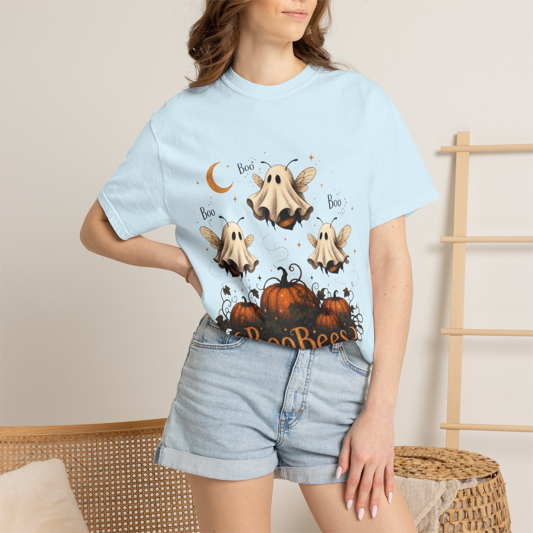 BooBees Halloween T-Shirt — Cute Ghost Bees & Pumpkins Graphic Tee