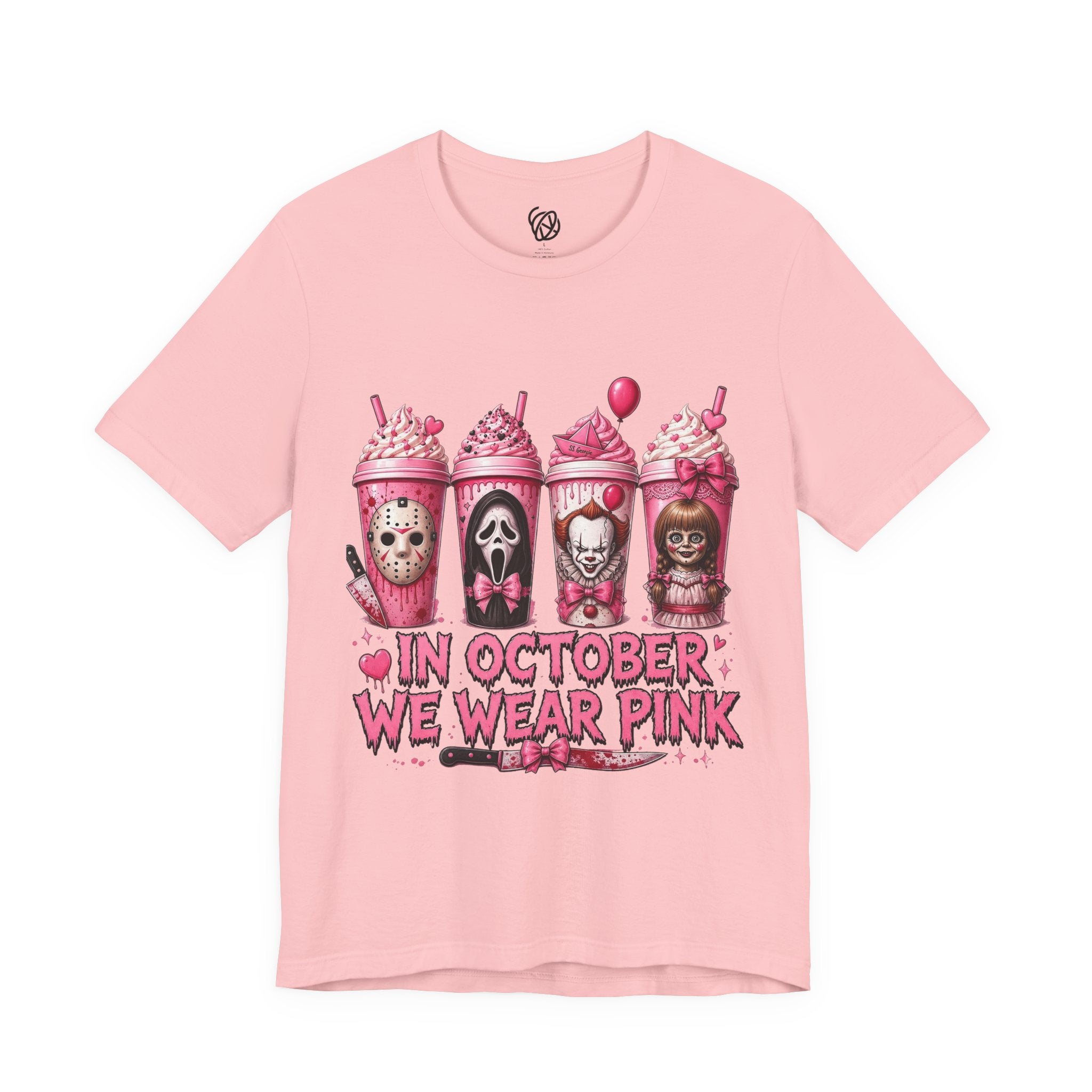 Breast Cancer Awareness Halloween Tee — "In October We Wear Pink" Graphic T-Shirt