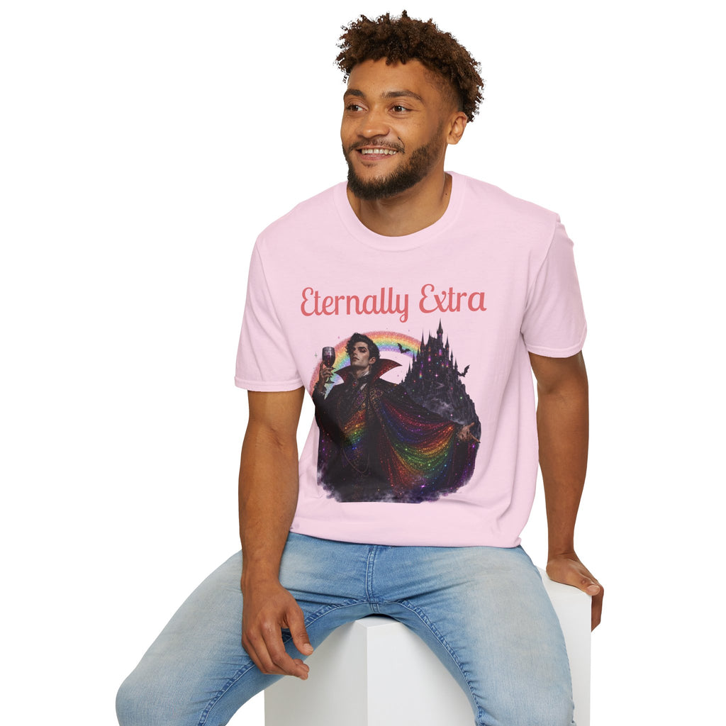 Eternally Extra T-Shirt — Gothic Rainbow Vampire Graphic Tee