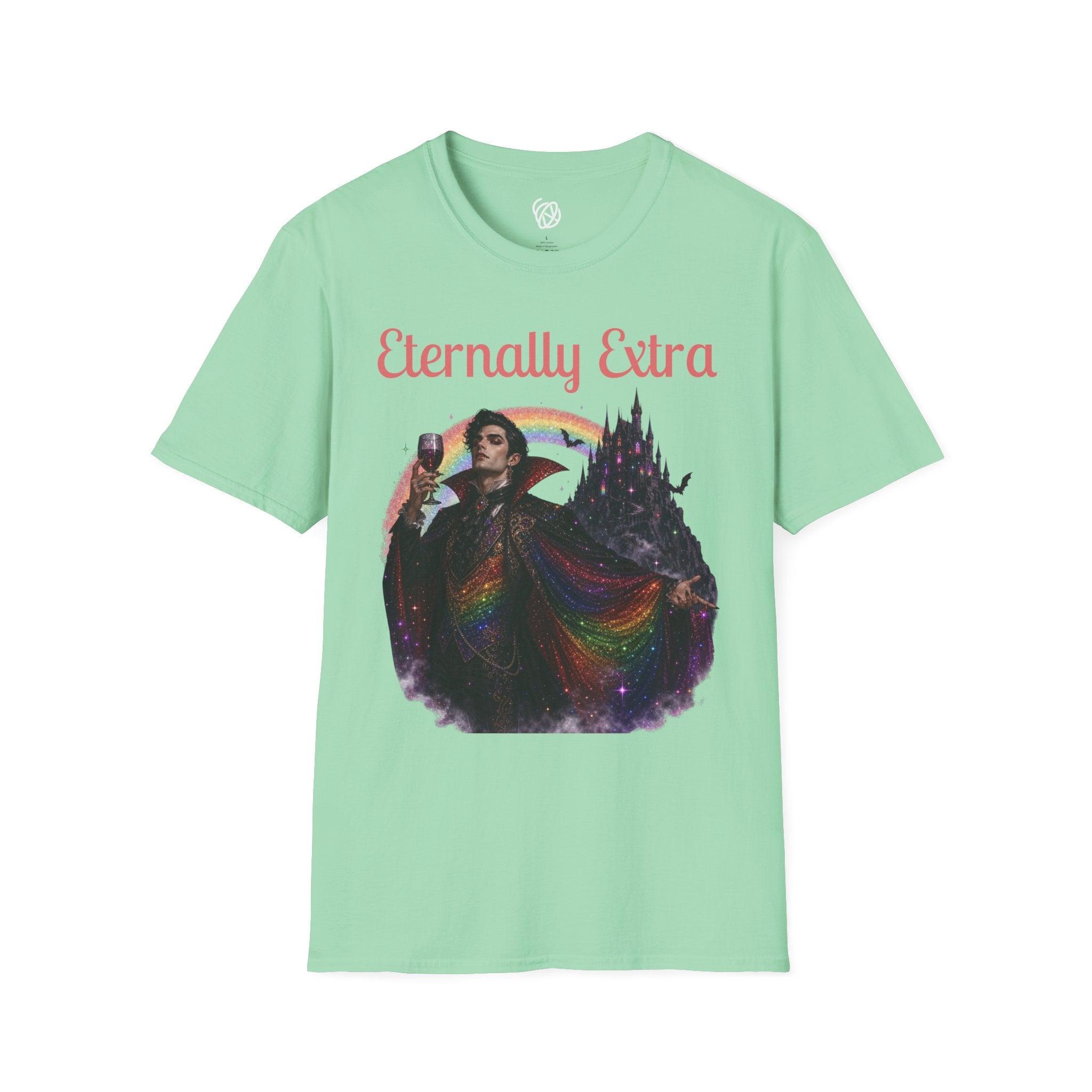 Eternally Extra T-Shirt — Gothic Rainbow Vampire Graphic Tee