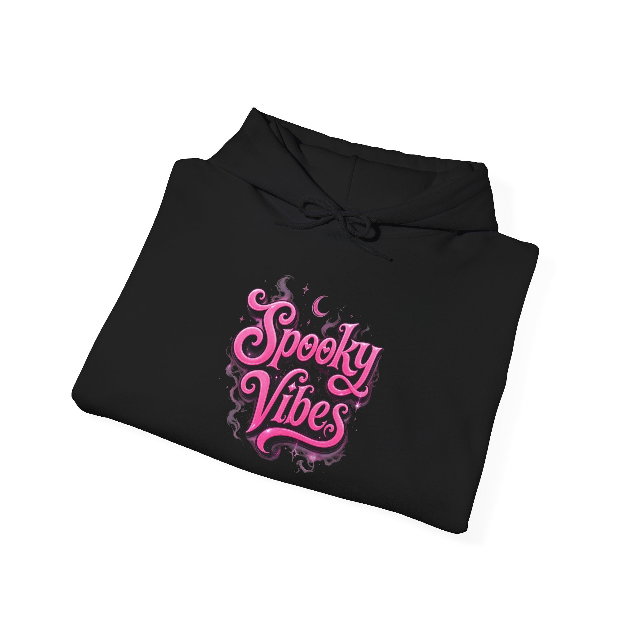Spooky Vibes Hoodie — Retro Pink Halloween Graphic Sweatshirt