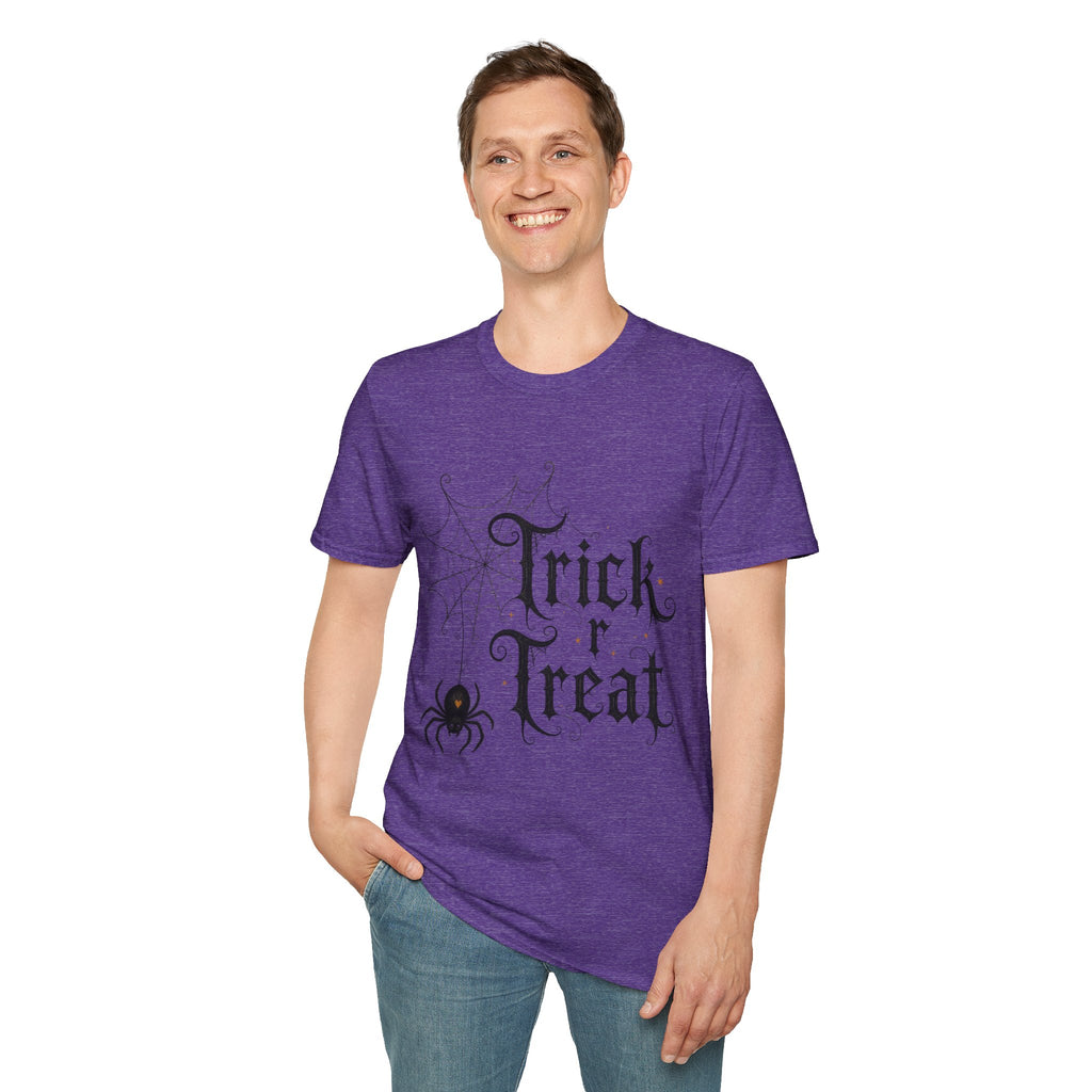 Trick r Treat Halloween T-Shirt — Gothic Spiderweb & Spider Tee