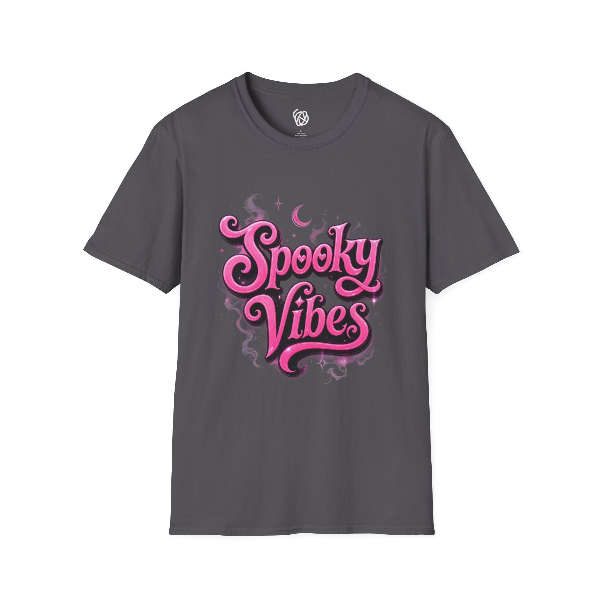 Spooky Vibes T-Shirt — Pink Retro Halloween Graphic Tee