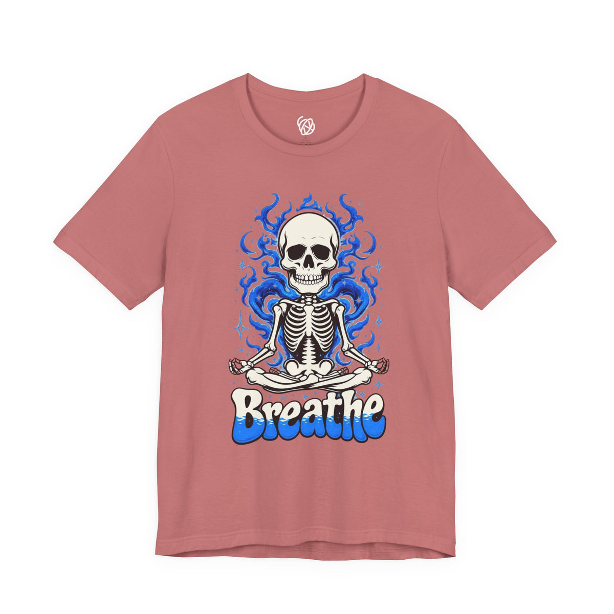 Breathe Skull Meditation Tee — Yoga Skeleton Graphic T-Shirt