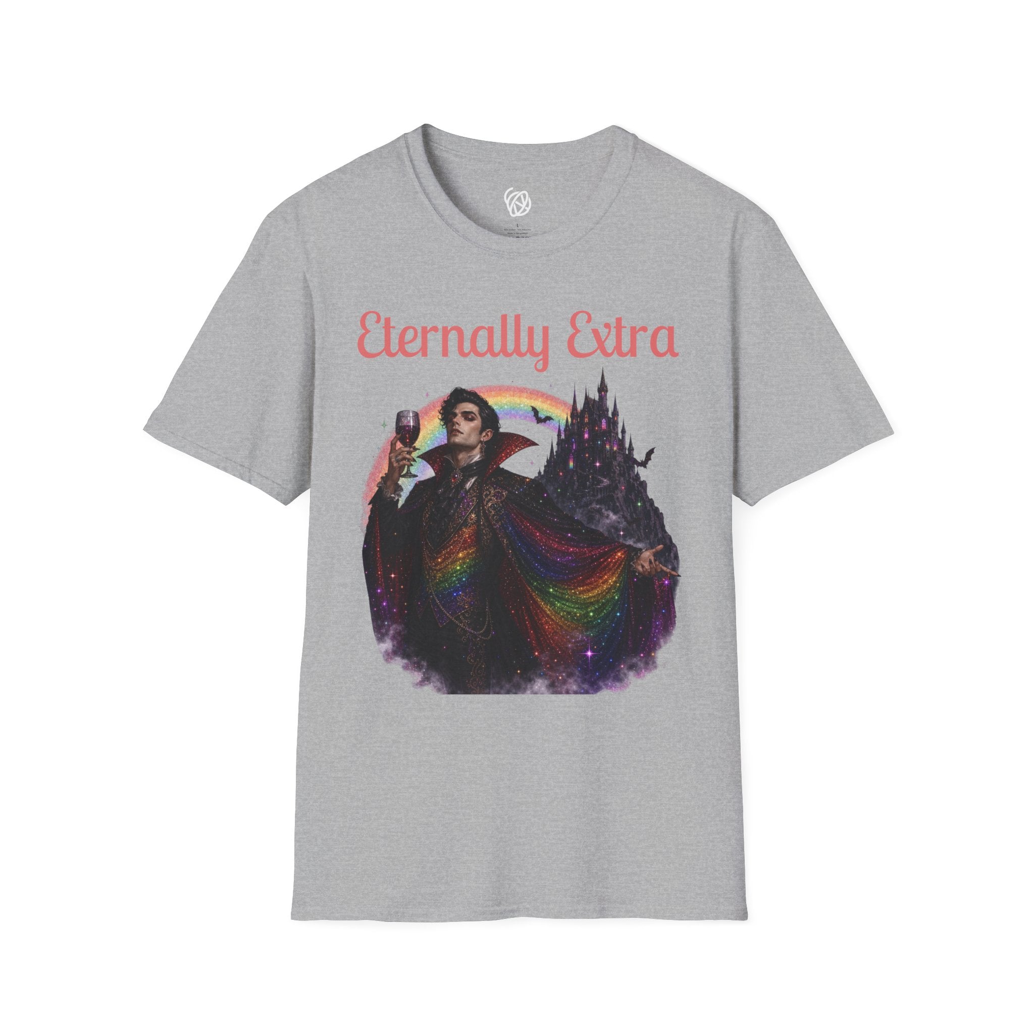 Eternally Extra T-Shirt — Gothic Rainbow Vampire Graphic Tee
