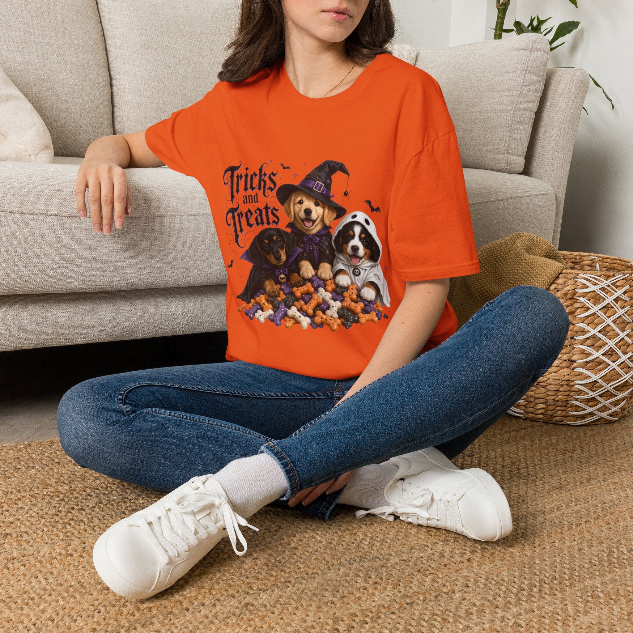 Tricks and Treats Halloween Dog T-Shirt