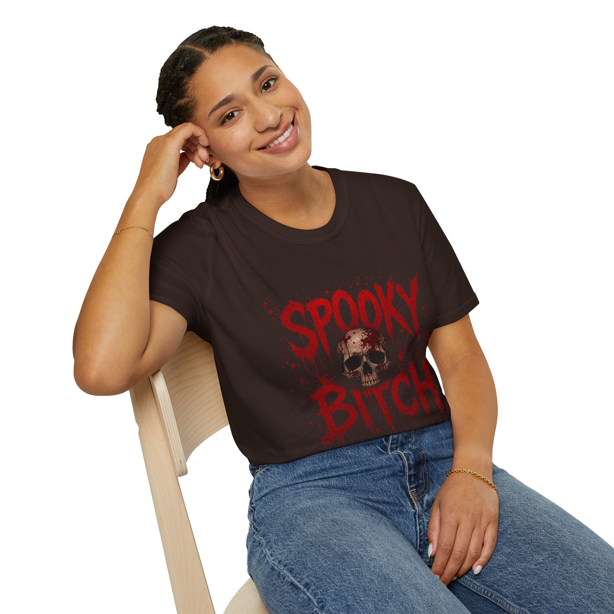 T-Shirt — "Spooky Bitch" Horror Skull Halloween Graphic Tee