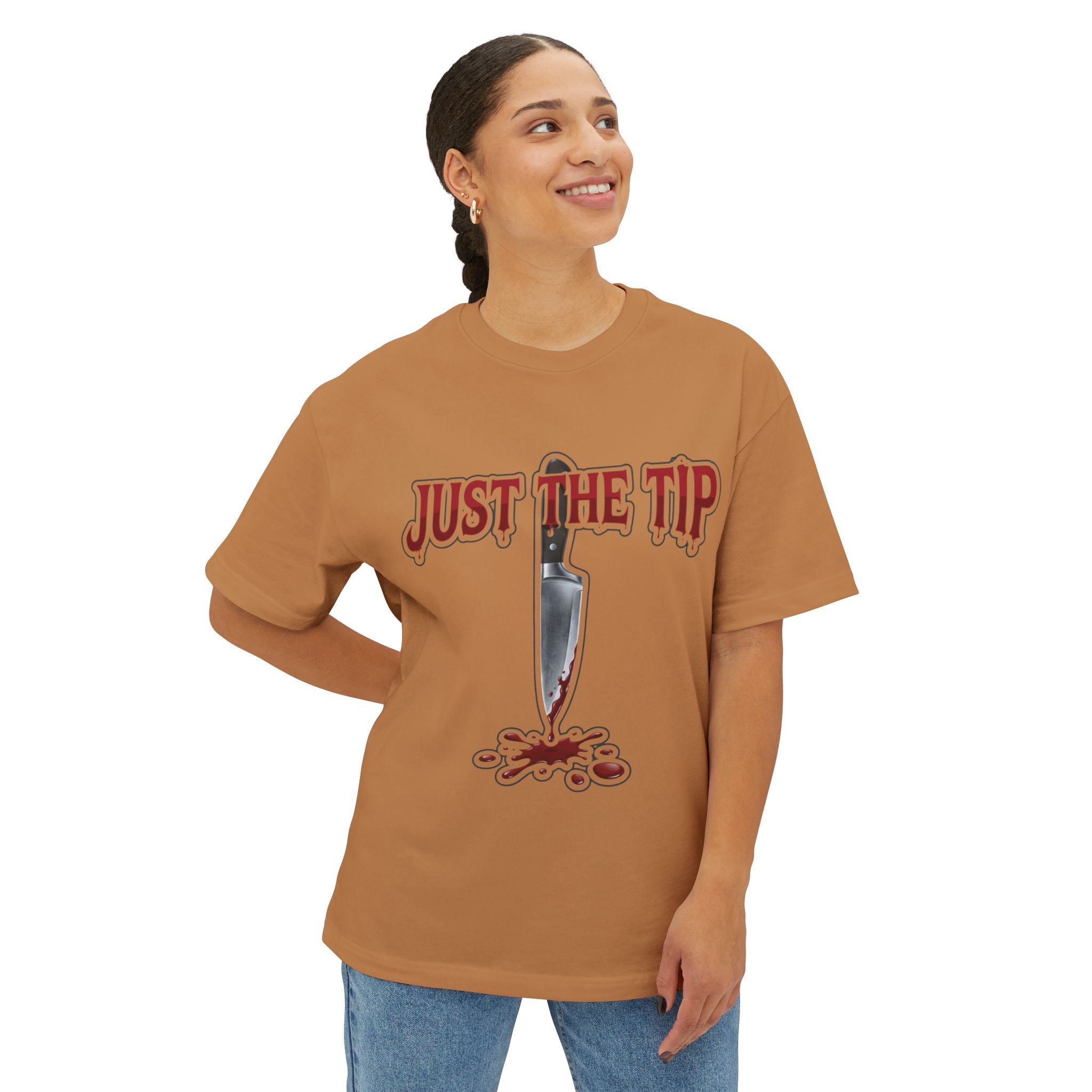 Just the Tip Knife Tee — Horror Graphic Oversized T‑Shirt