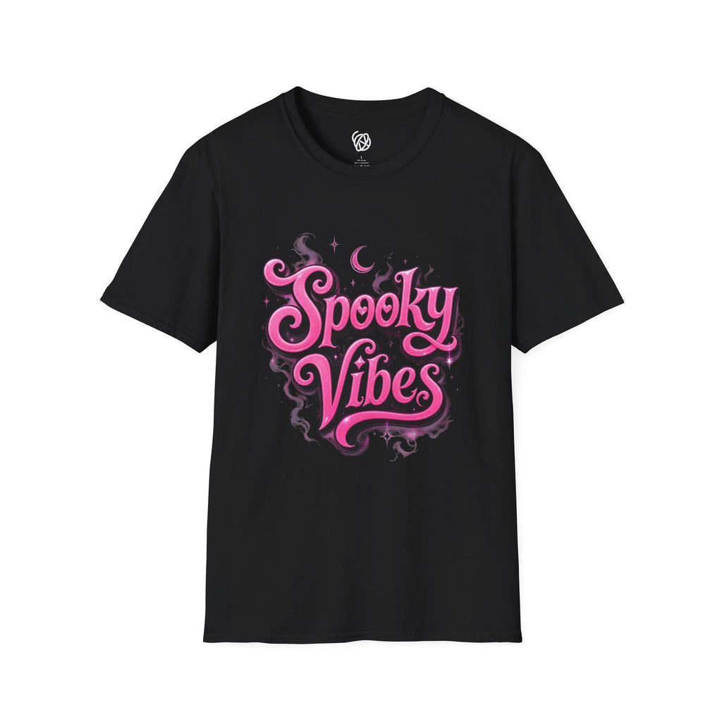 Spooky Vibes T-Shirt — Pink Retro Halloween Graphic Tee