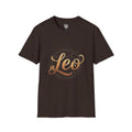 Leo Zodiac T-Shirt — Gold Script Astrology Tee for Leo Season