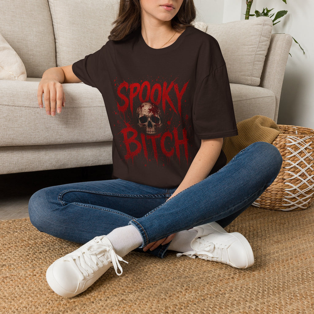 T-Shirt — "Spooky Bitch" Horror Skull Halloween Graphic Tee