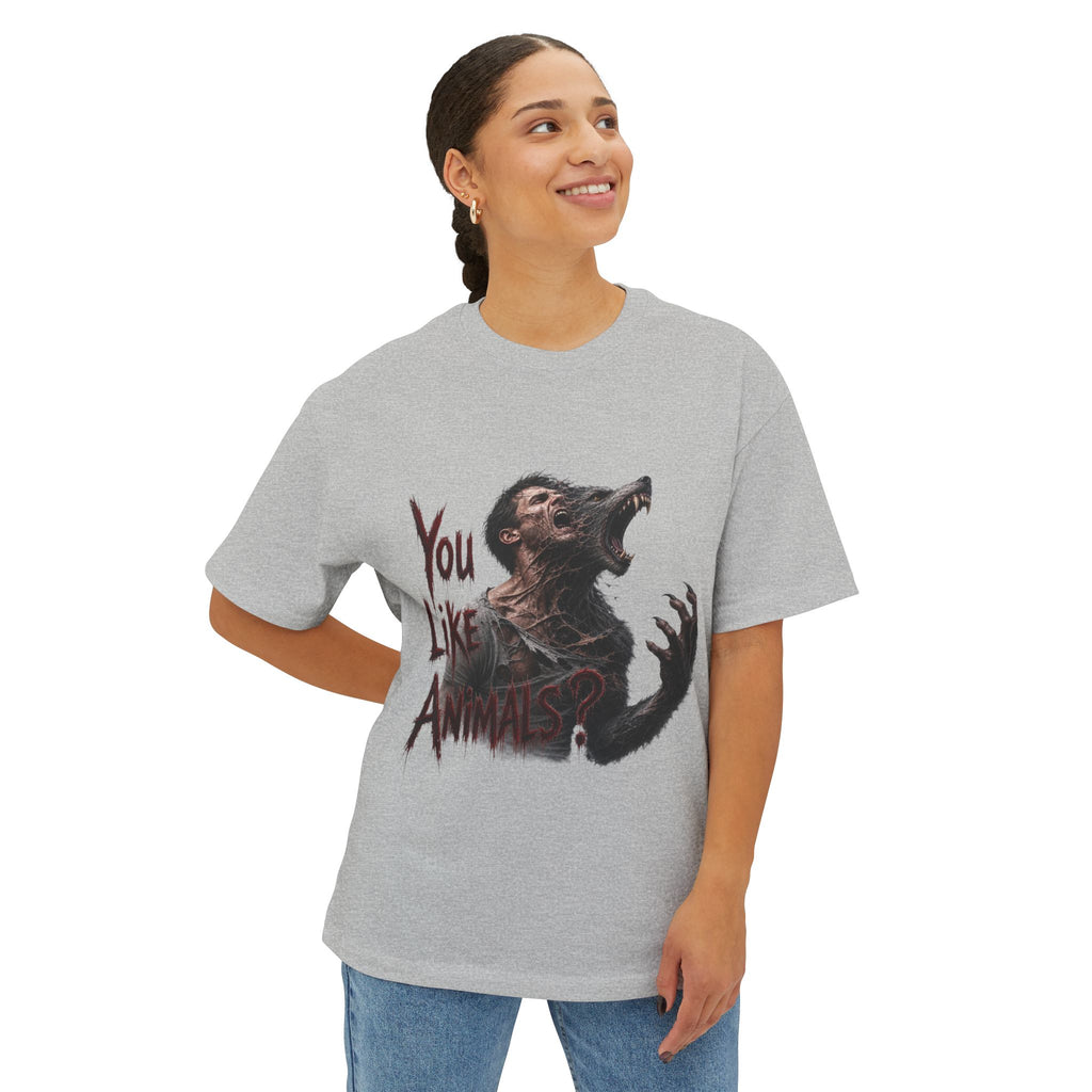 Werewolf Graphic Tee – "You Like Animals" Horror Shirt