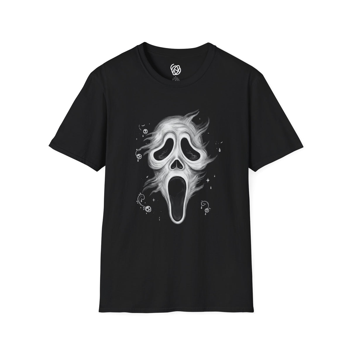 Ghostface Smoke Skull T-Shirt — Spooky Scream Horror Tee for Halloween