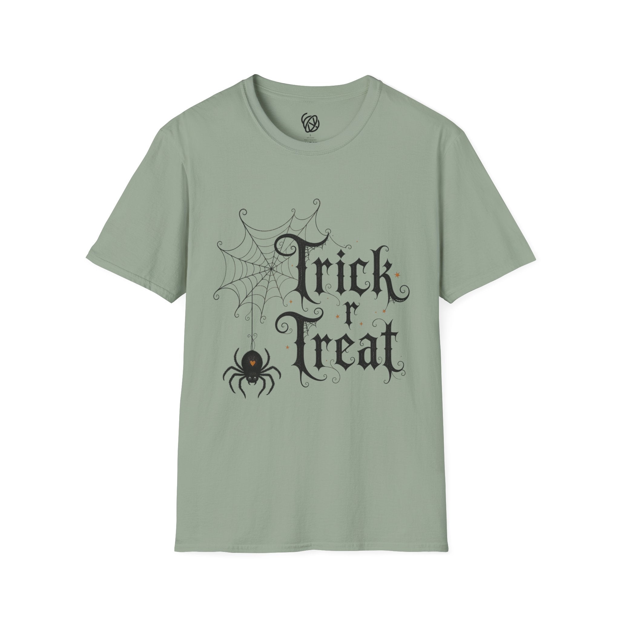 Trick r Treat Halloween T-Shirt — Gothic Spiderweb & Spider Tee