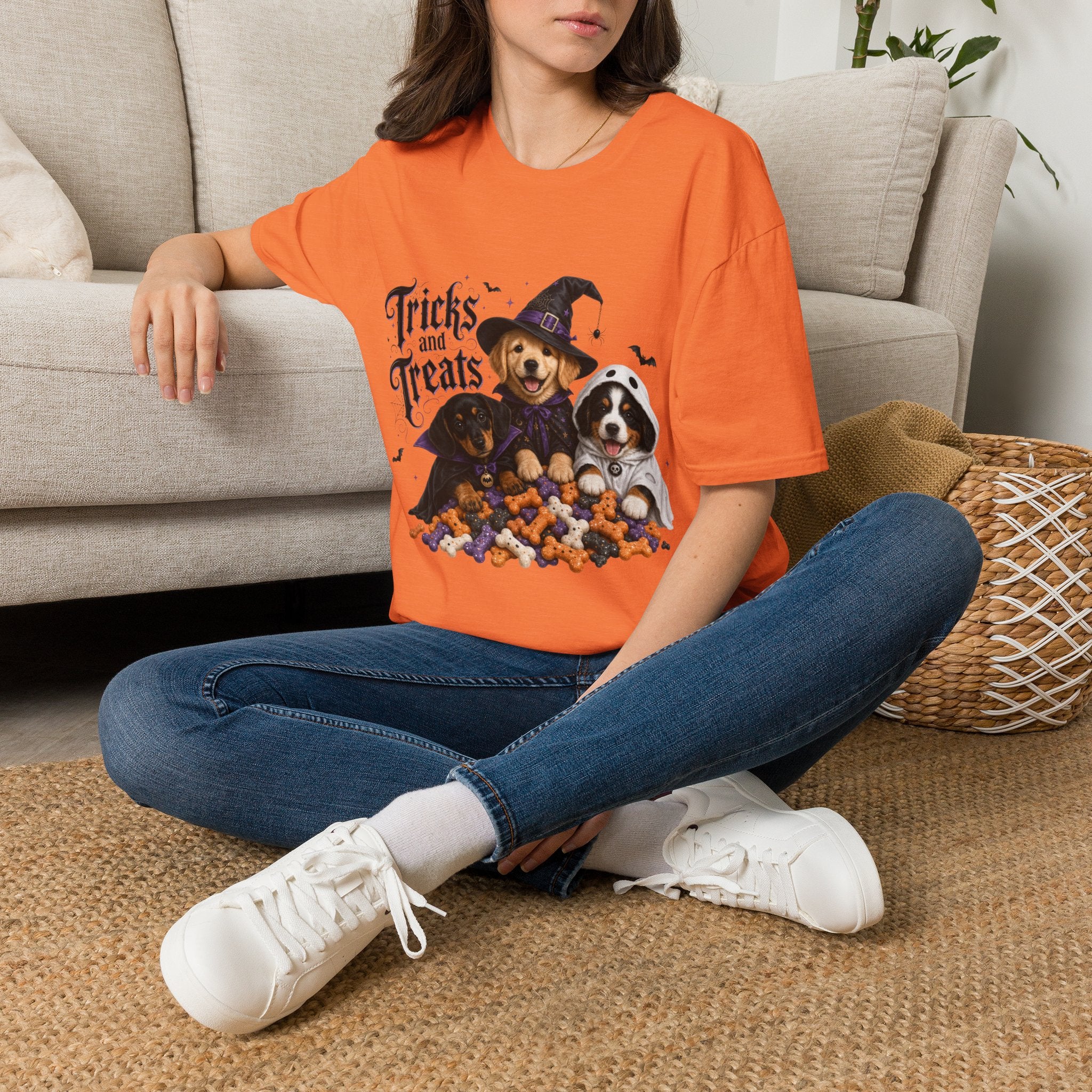 Tricks and Treats Halloween Dog T-Shirt