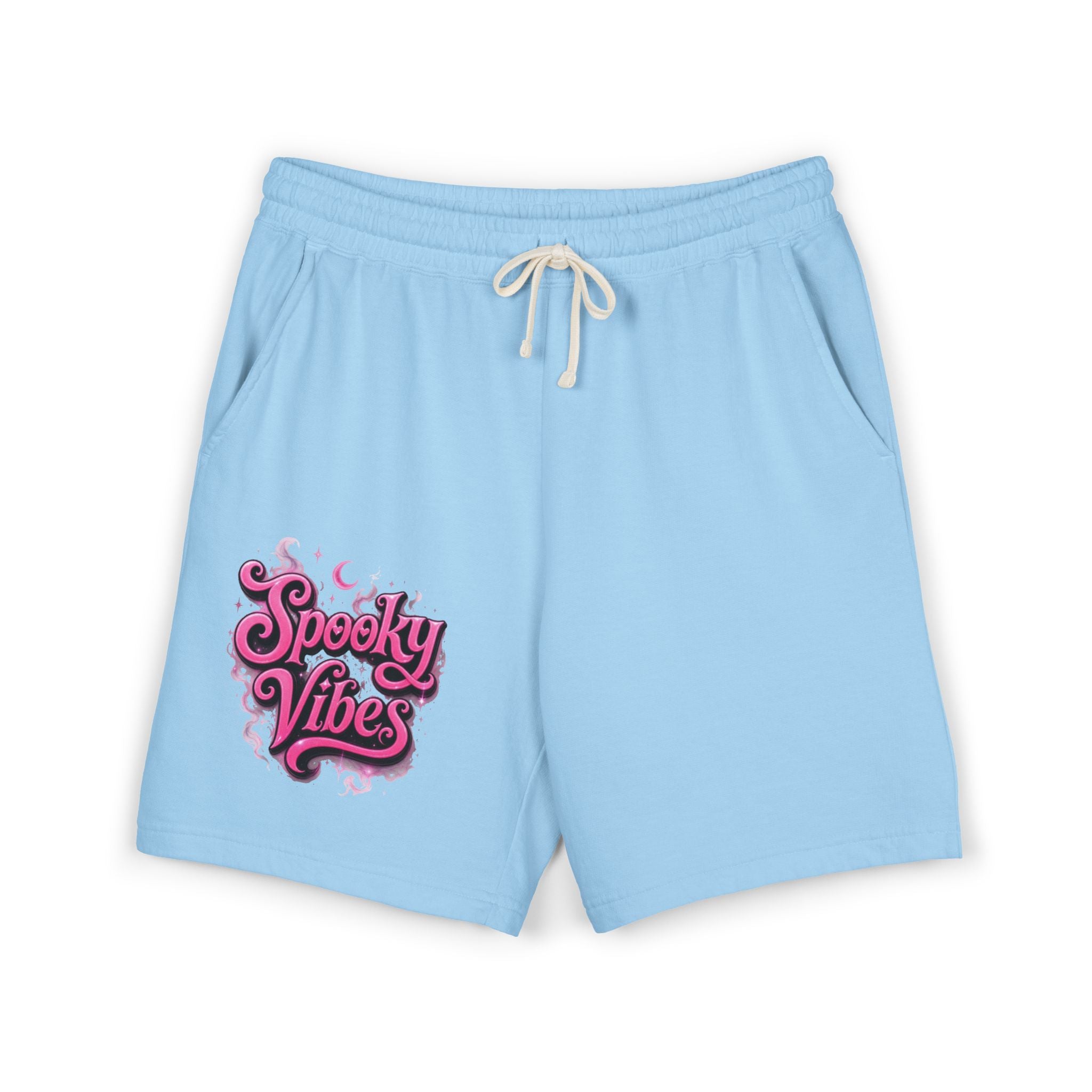 Spooky Vibes Sweat Shorts - Halloween Graphic Fleece Lounge Shorts