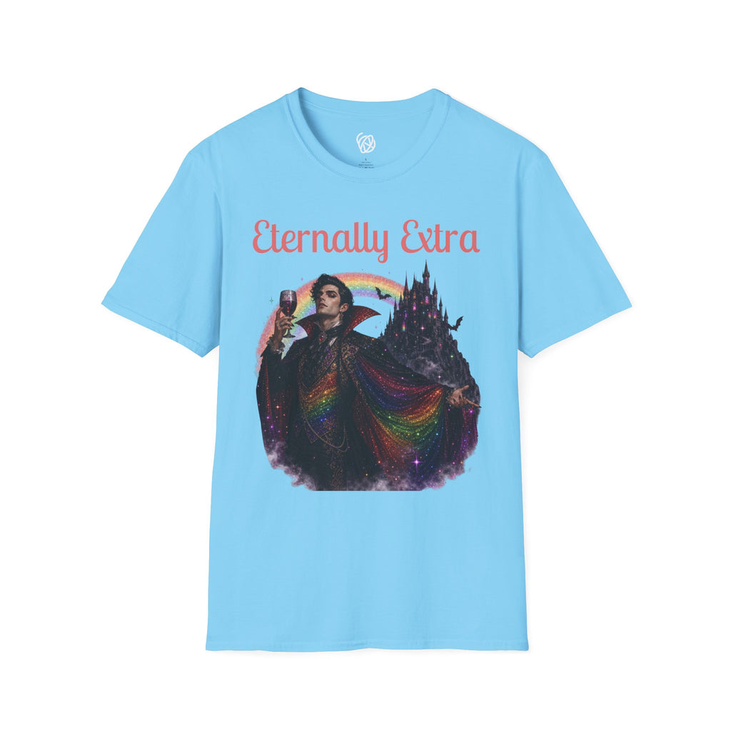 Eternally Extra T-Shirt — Gothic Rainbow Vampire Graphic Tee