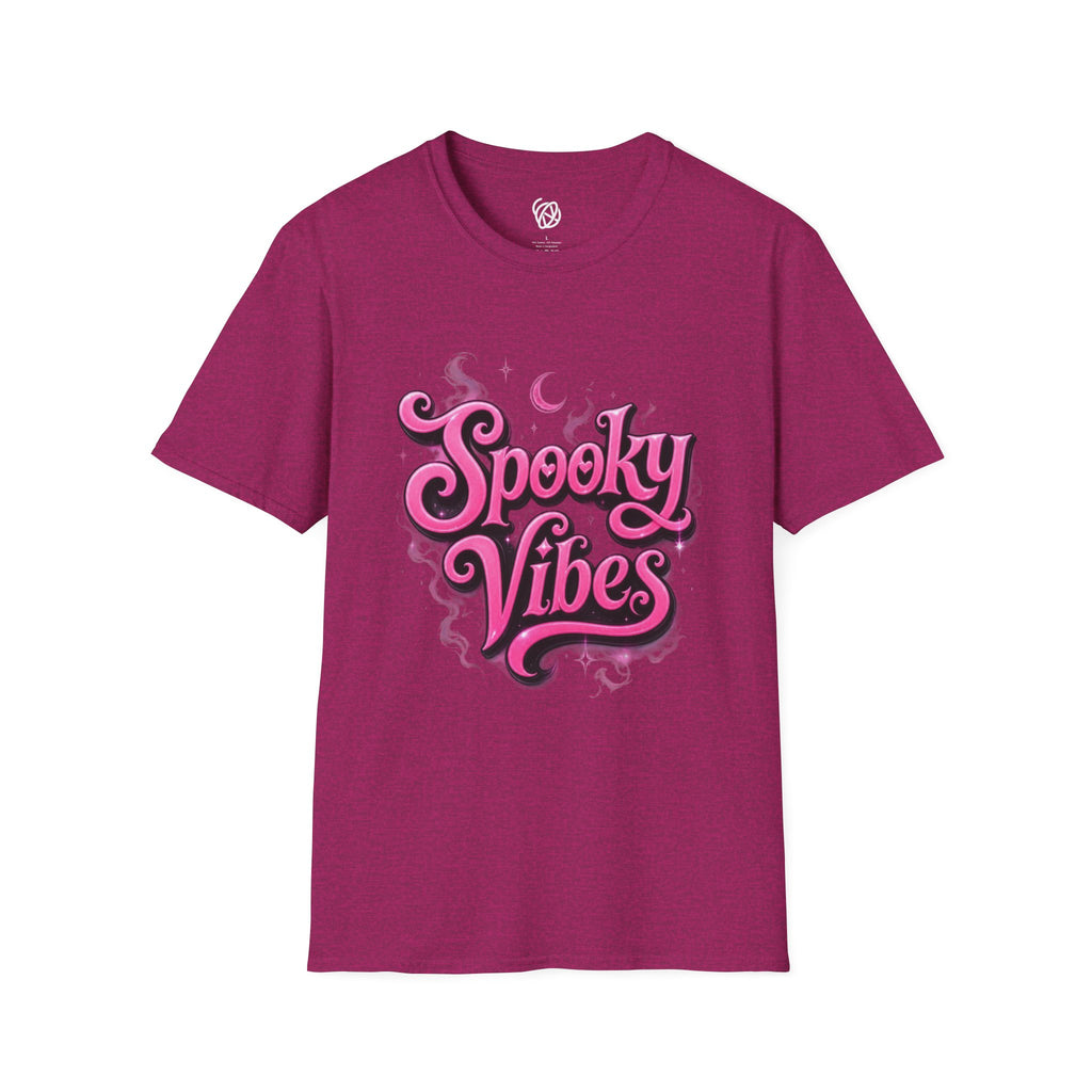 Spooky Vibes T-Shirt — Pink Retro Halloween Graphic Tee