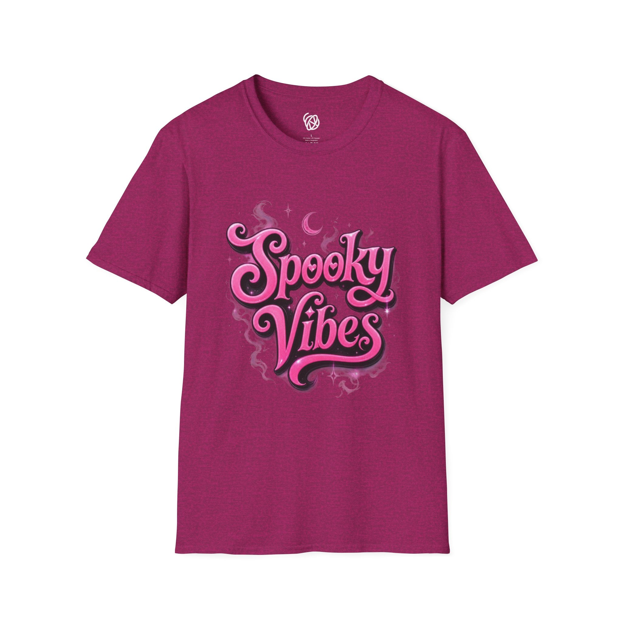 Spooky Vibes T-Shirt — Pink Retro Halloween Graphic Tee