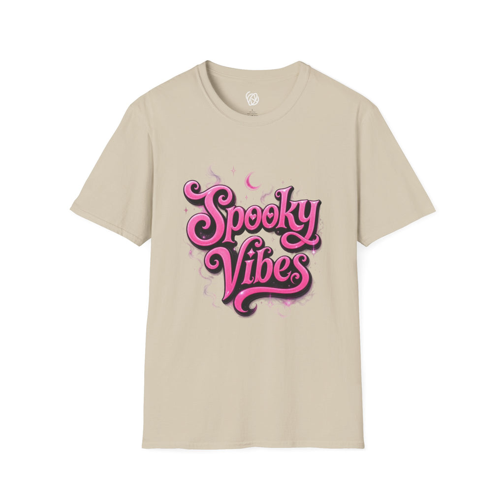 Spooky Vibes T-Shirt — Pink Retro Halloween Graphic Tee