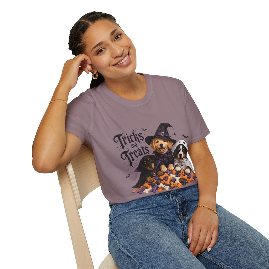 Tricks and Treats Halloween Dog T-Shirt