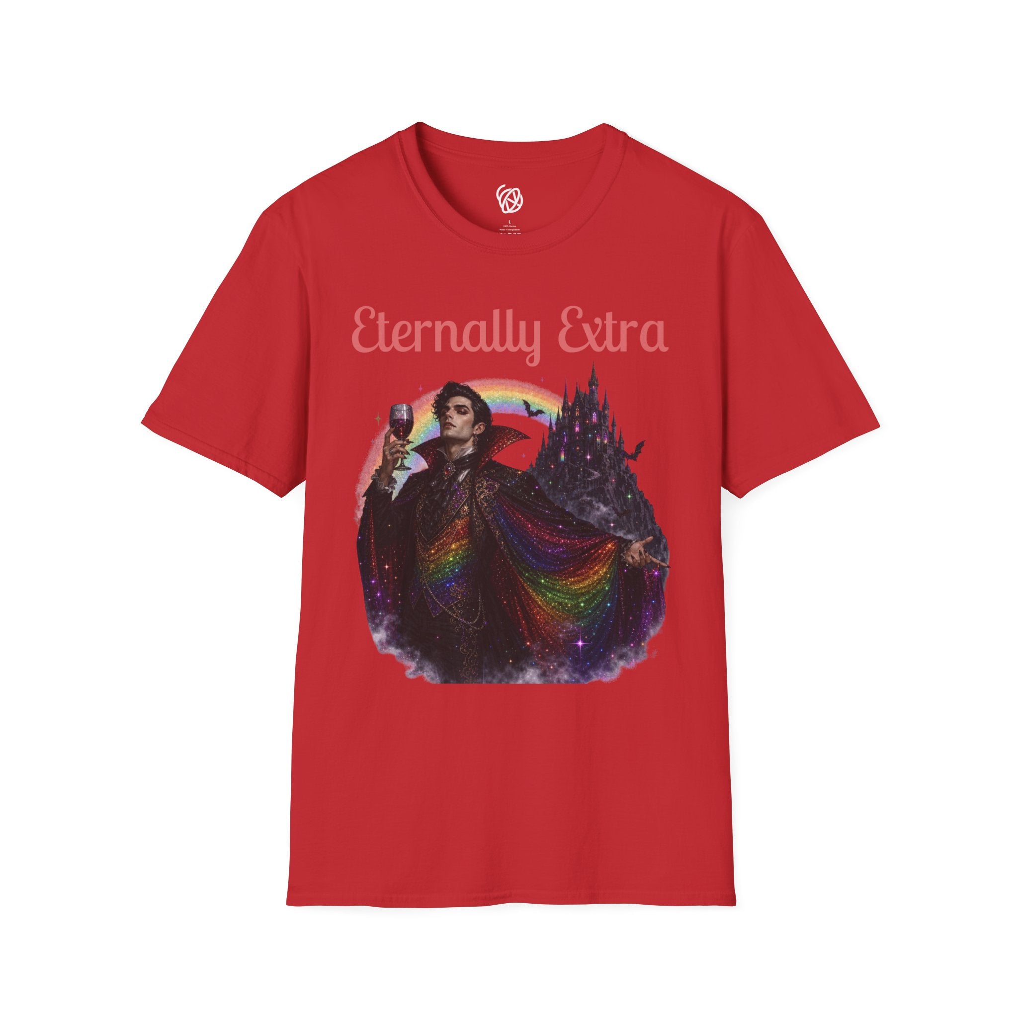 Eternally Extra T-Shirt — Gothic Rainbow Vampire Graphic Tee