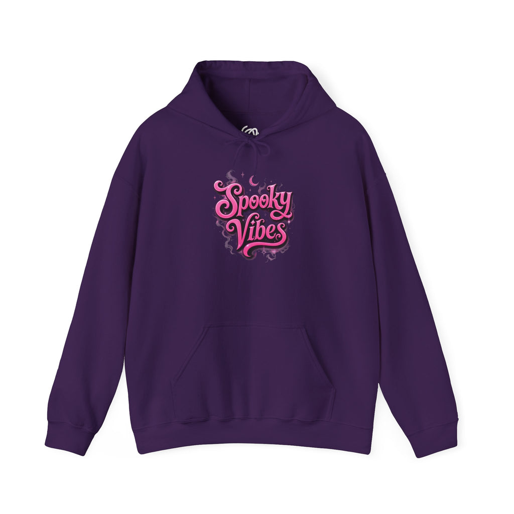 Spooky Vibes Hoodie — Retro Pink Halloween Graphic Sweatshirt