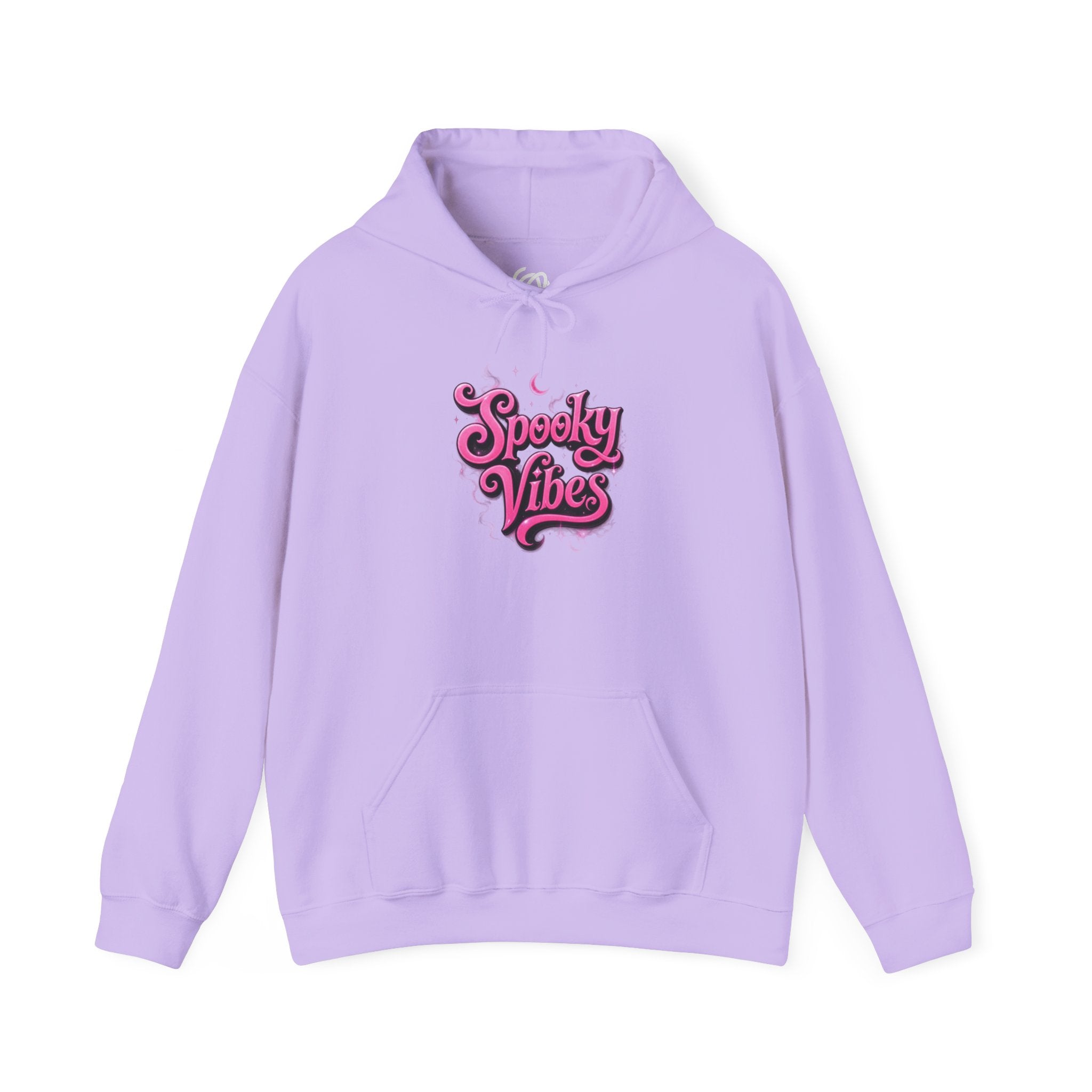 Spooky Vibes Hoodie — Retro Pink Halloween Graphic Sweatshirt