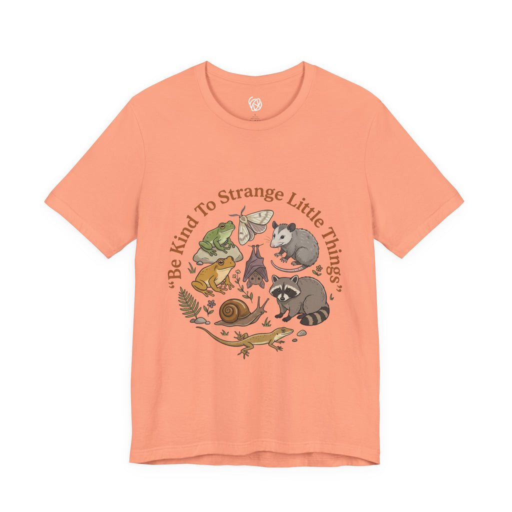 "Be Kind to Strange Little Things" T-Shirt — Woodland Creatures Graphic Tee