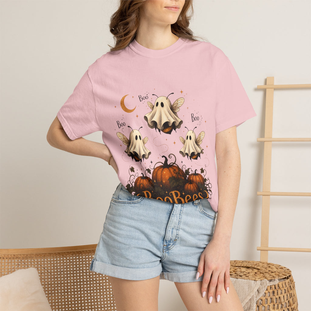 BooBees Halloween T-Shirt — Cute Ghost Bees & Pumpkins Graphic Tee