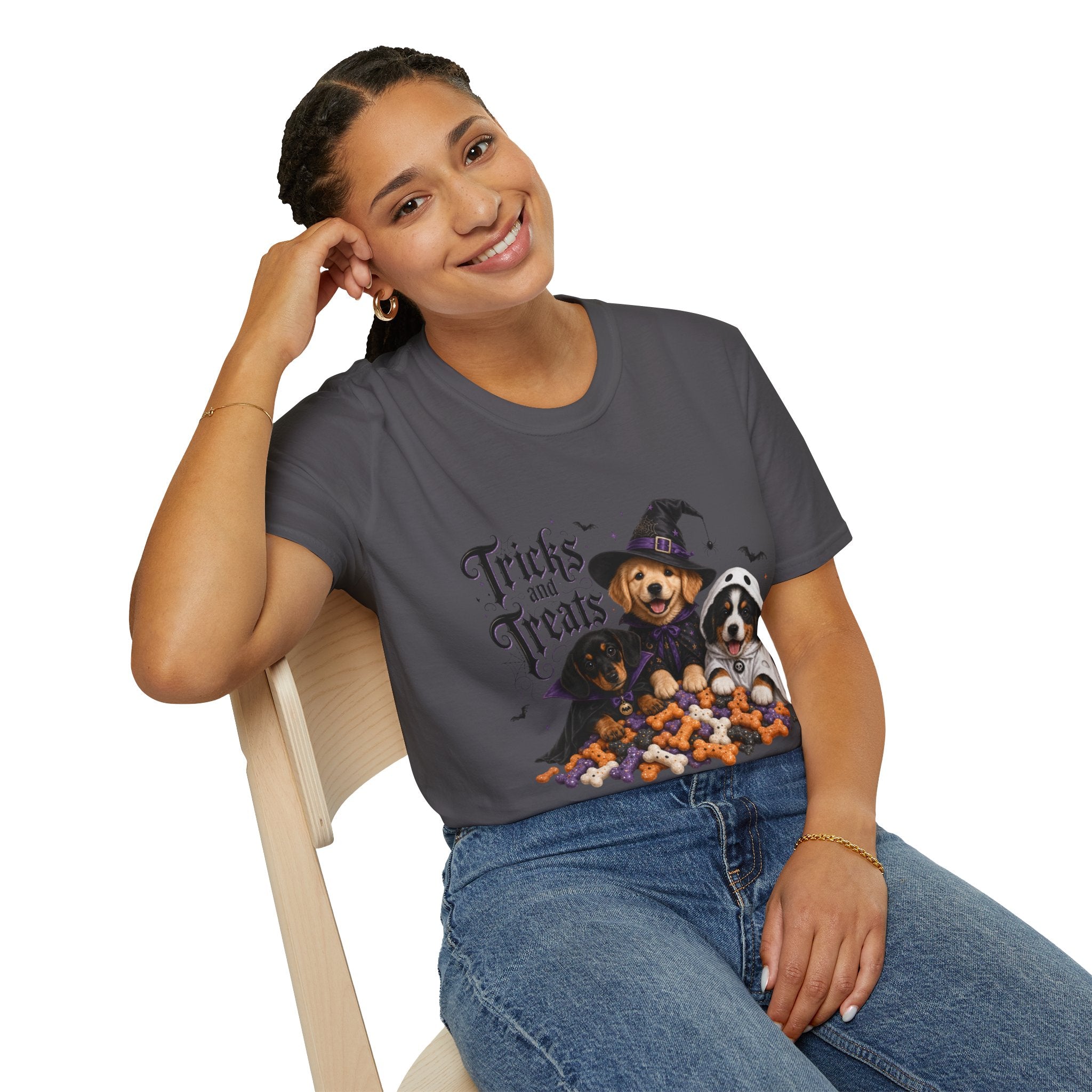 Tricks and Treats Halloween Dog T-Shirt