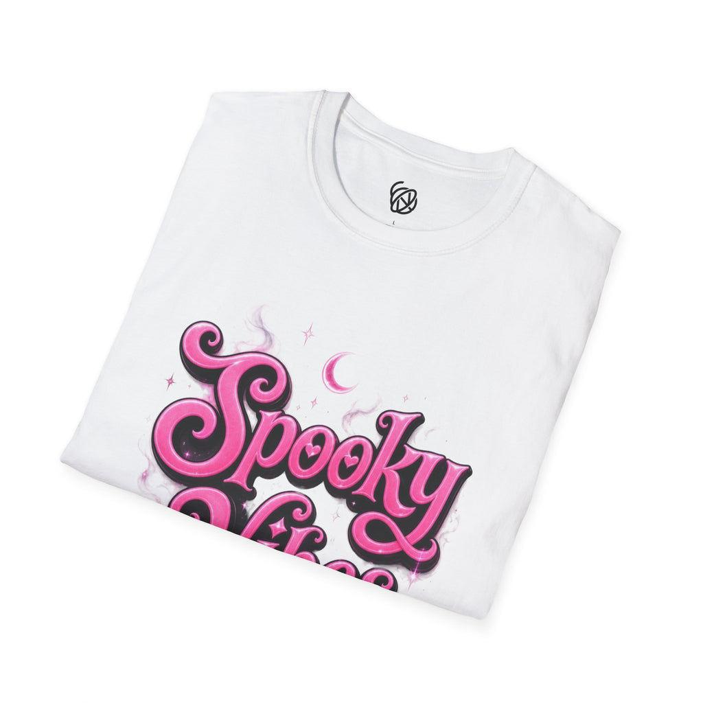 Spooky Vibes T-Shirt — Pink Retro Halloween Graphic Tee