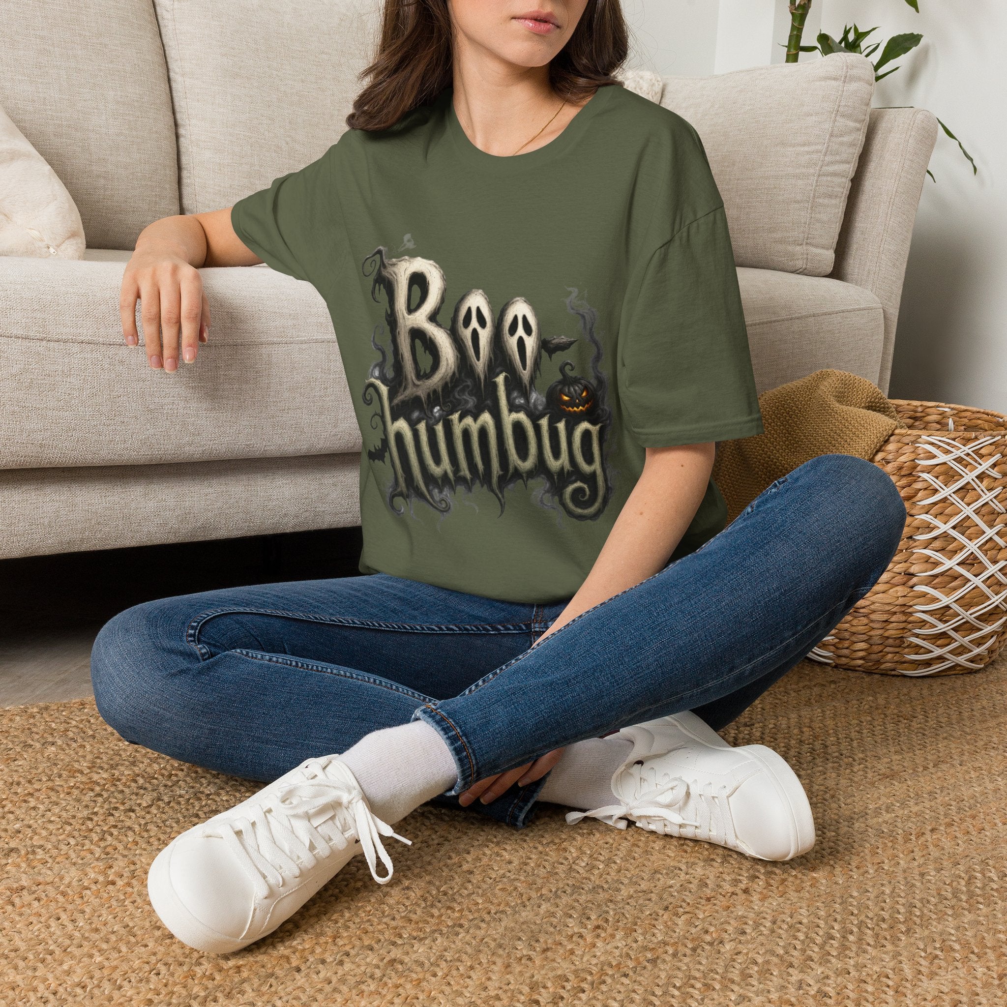 T-Shirt — 'Boo Humbug' Halloween Ghost Graphic Tee