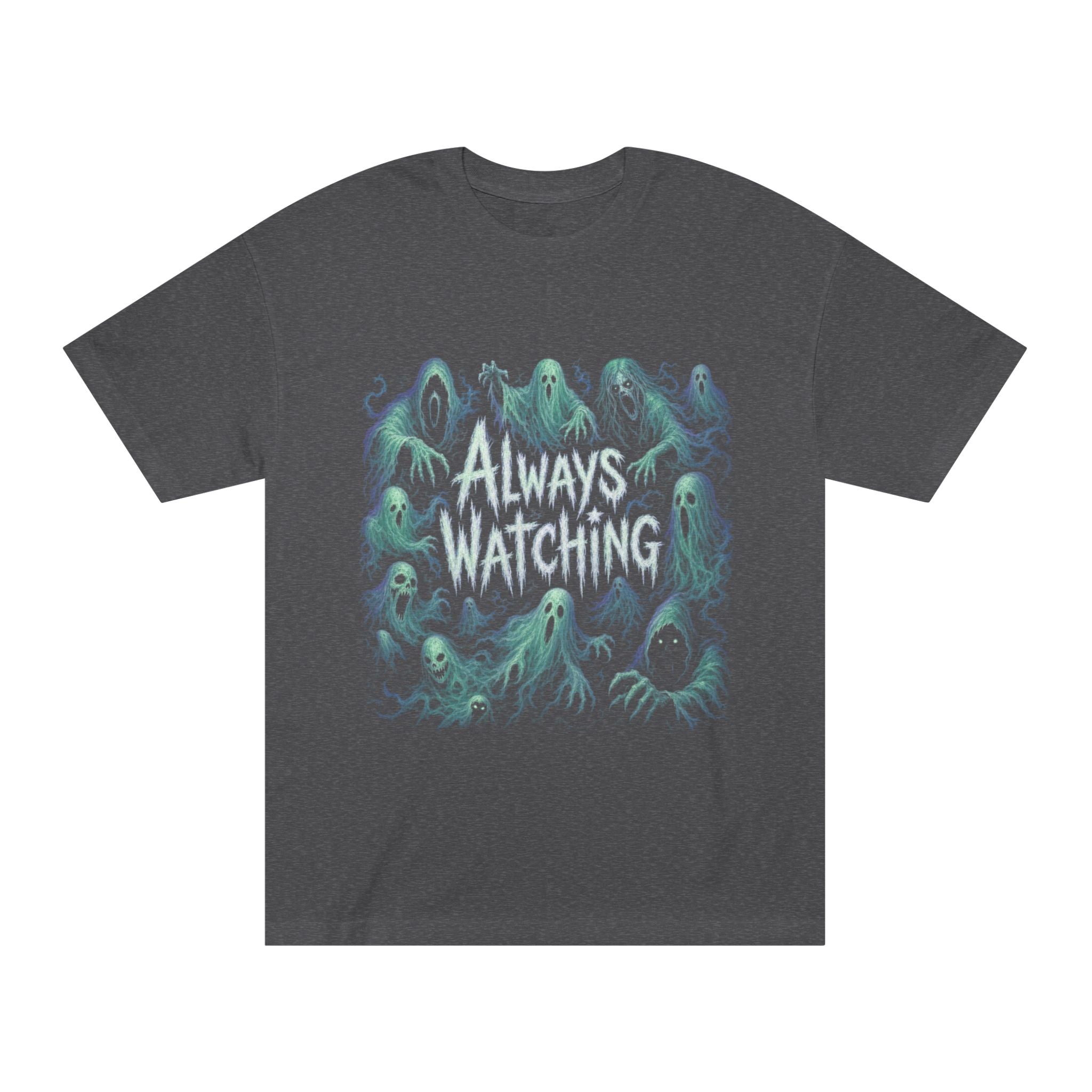"Always Watching" Ghosts Graphic Tee — Spooky Horror Crewneck