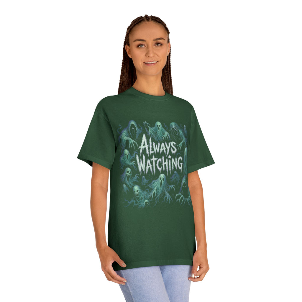 "Always Watching" Ghosts Graphic Tee — Spooky Horror Crewneck