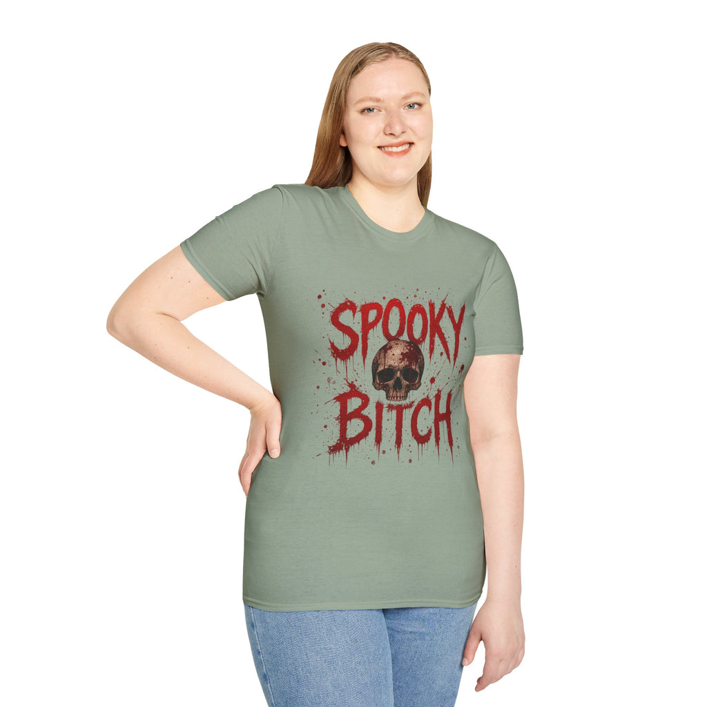 T-Shirt — "Spooky Bitch" Horror Skull Halloween Graphic Tee