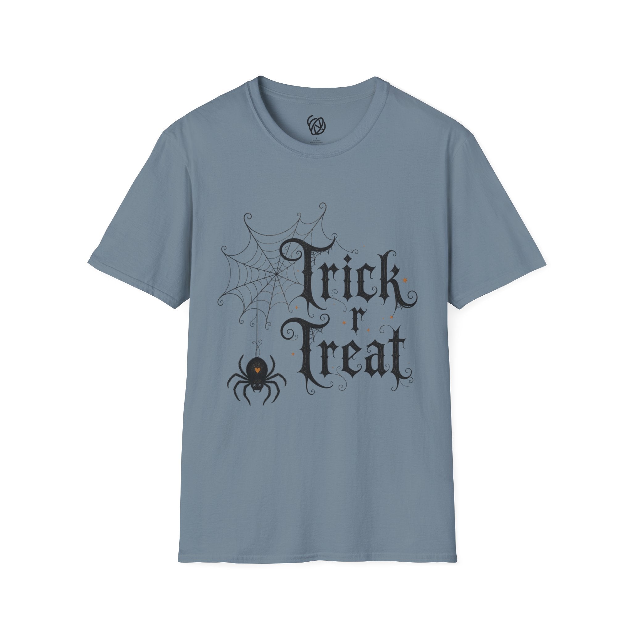 Trick r Treat Halloween T-Shirt — Gothic Spiderweb & Spider Tee