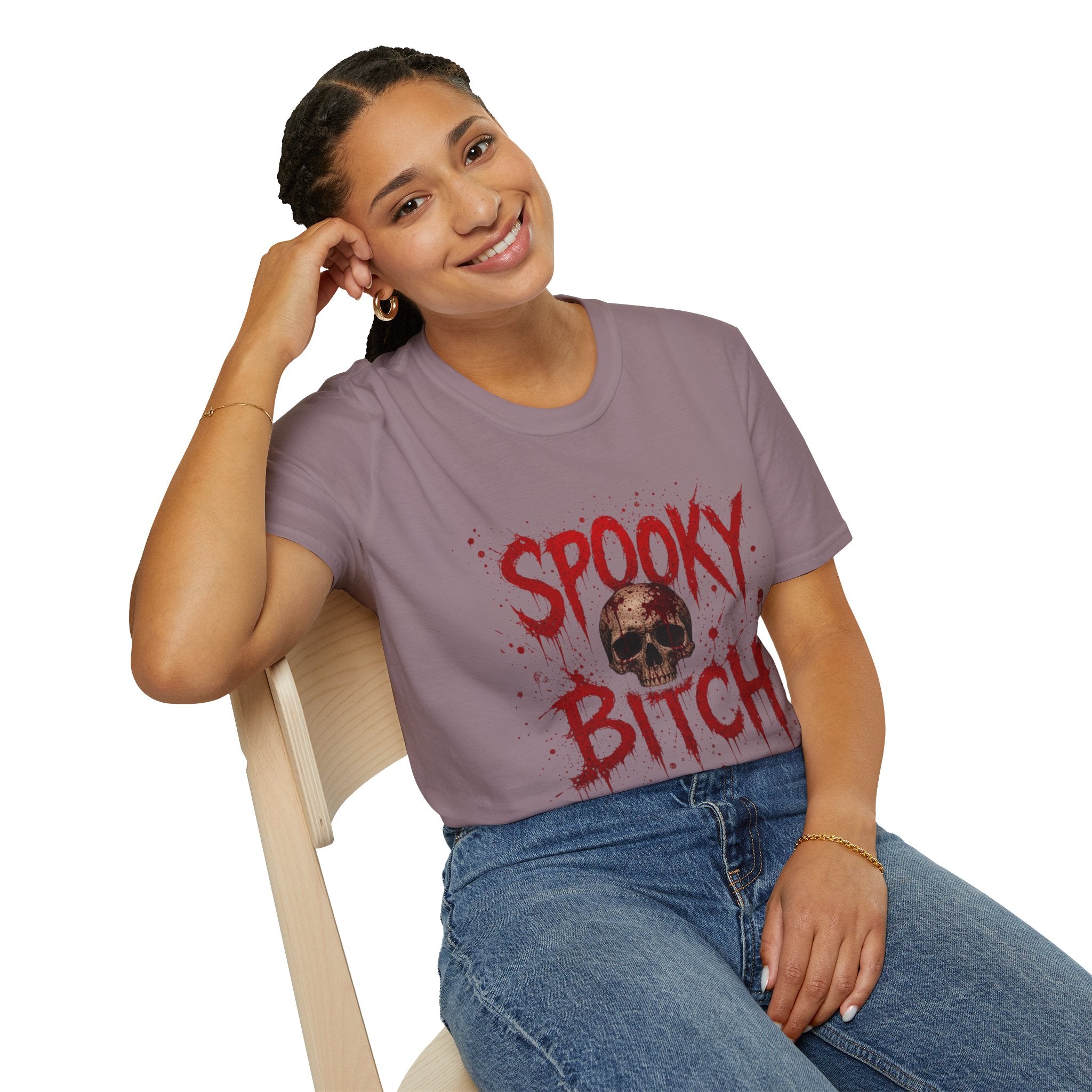 T-Shirt — "Spooky Bitch" Horror Skull Halloween Graphic Tee