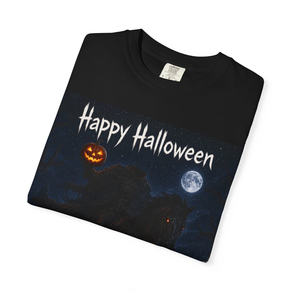 Halloween Night Horse T-Shirt – "Happy Halloween" Spooky Moon Pumpkin Tee