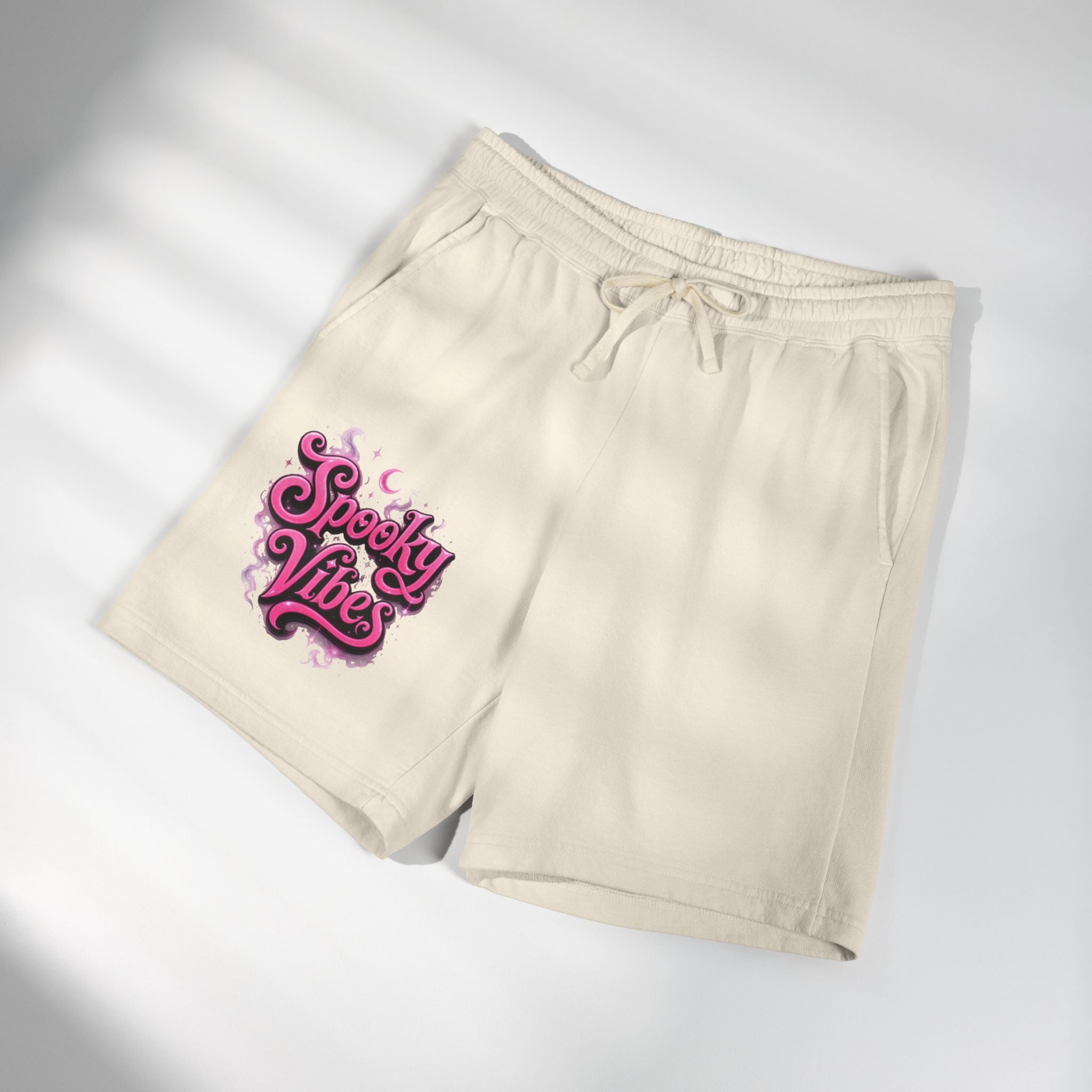 Spooky Vibes Sweat Shorts - Halloween Graphic Fleece Lounge Shorts
