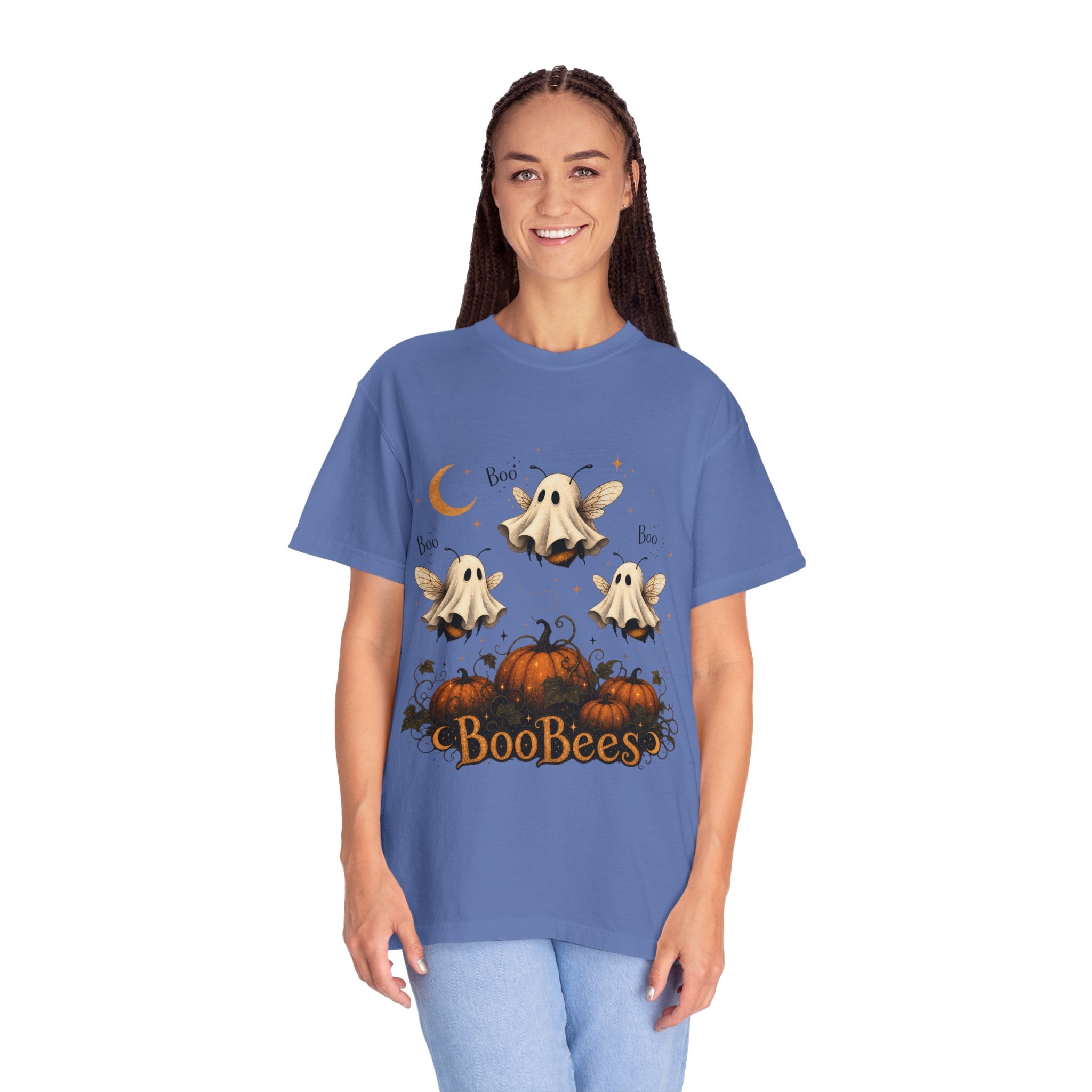 BooBees Halloween T-Shirt — Cute Ghost Bees & Pumpkins Graphic Tee