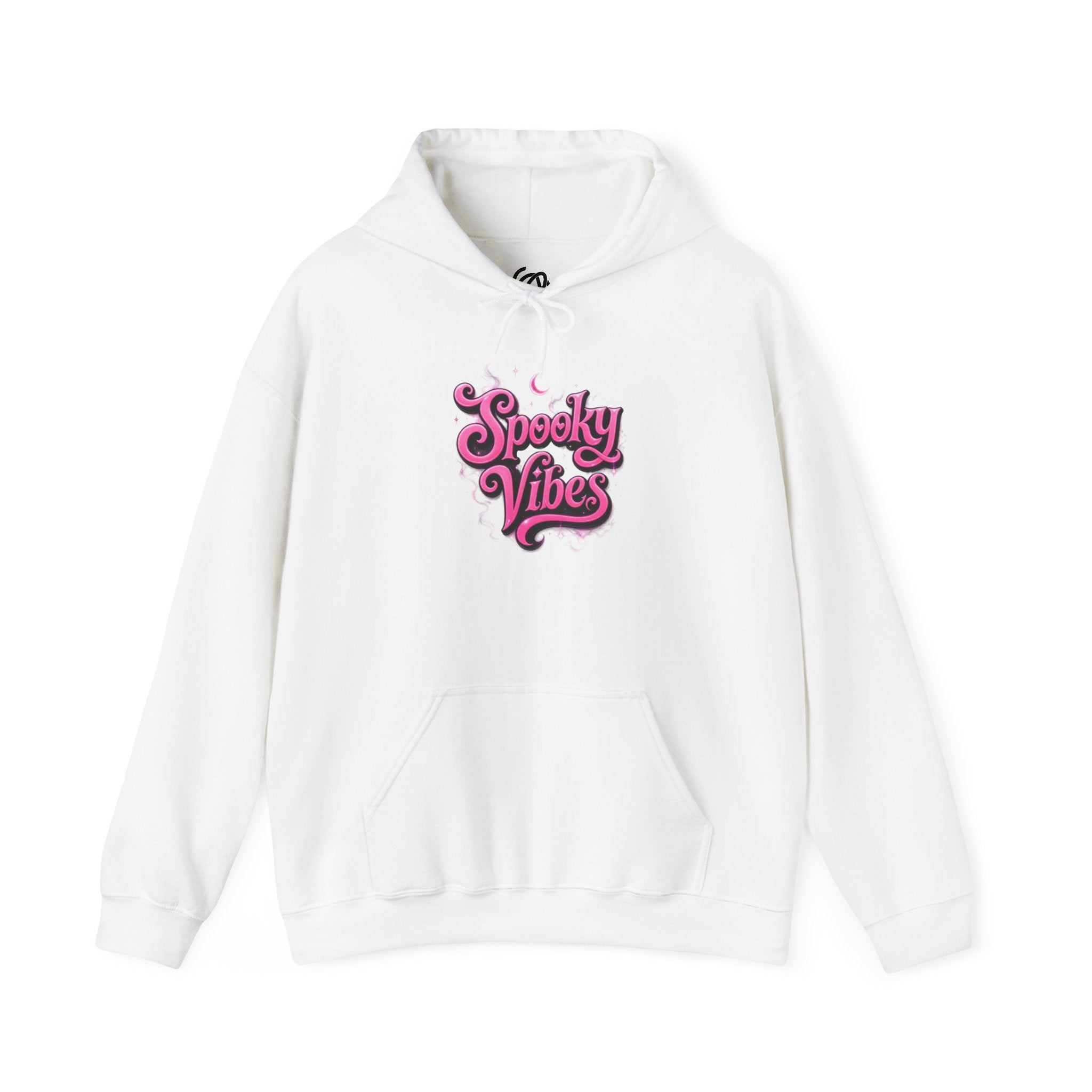 Spooky Vibes Hoodie — Retro Pink Halloween Graphic Sweatshirt