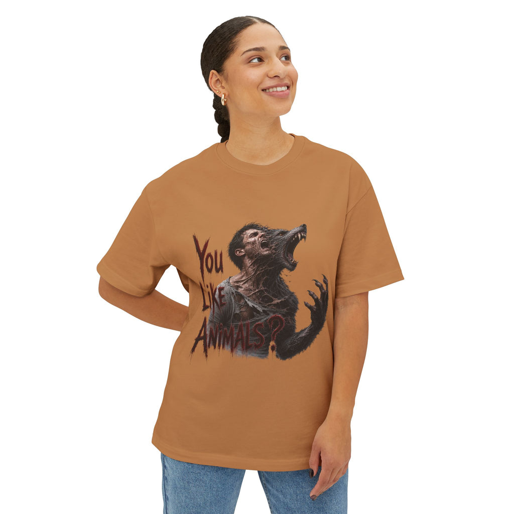 Werewolf Graphic Tee – "You Like Animals" Horror Shirt