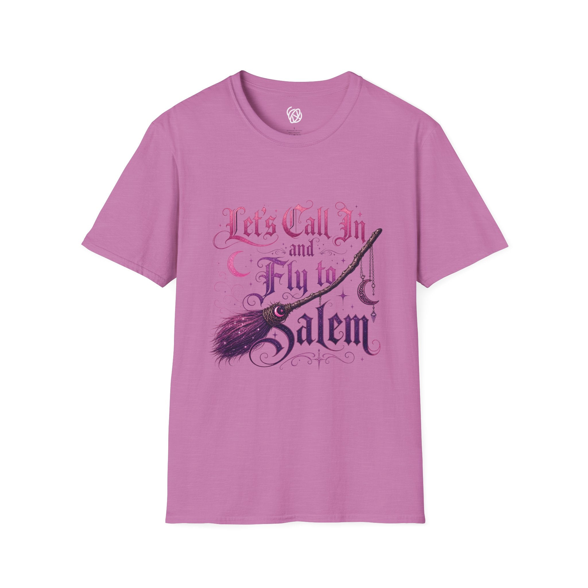 Let's Call In and Fly to Salem T-Shirt — Witchy Broomstick Gothic Tee